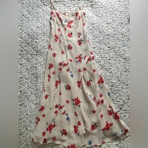 Reformation white and red floral romantic dress size 2
